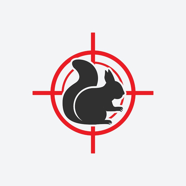 Squirrel silhouette Animal pest icon red target