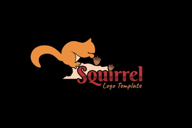 다람쥐와 견과류 일러스트 디자인 영감으로 다람쥐 타이포그래피