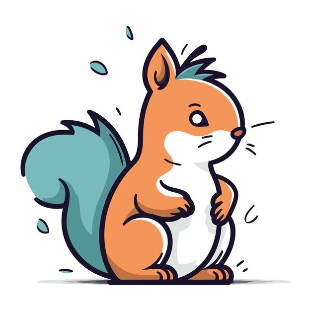 Vector squirrel vector illustratie geïsoleerd op een witte achtergrond