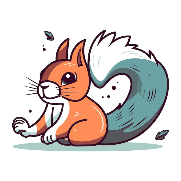 Vector squirrel vector illustration cute cartoon character funny animal