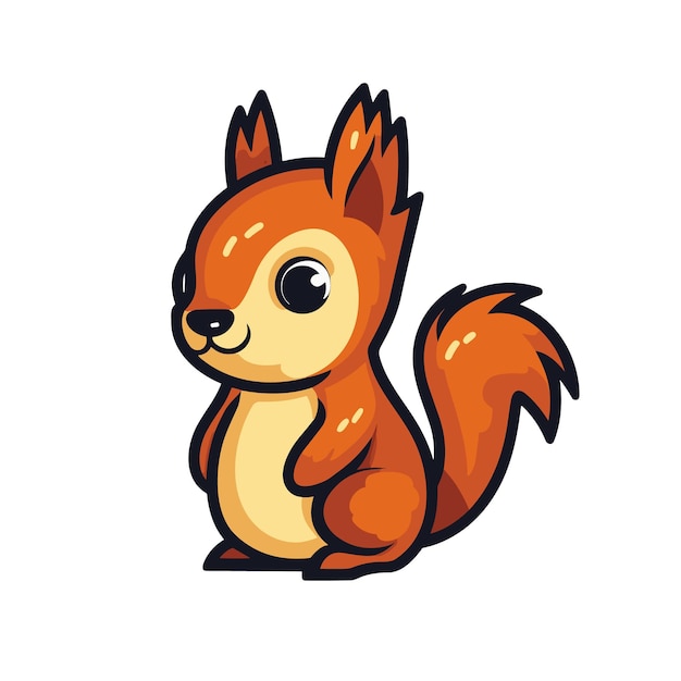 Векторная иллюстрация мультфильма Squirrelcute