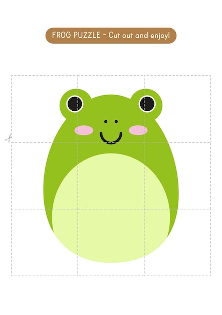 squishmallow frog puzzle for kids worksheet educational game for preschool and kindengarten