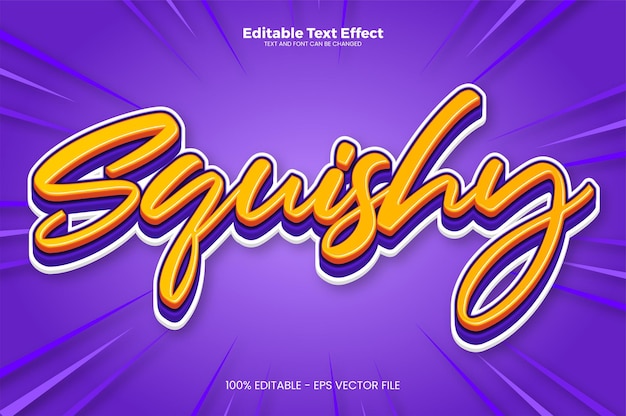 Squishy editable text effect in modern trend style