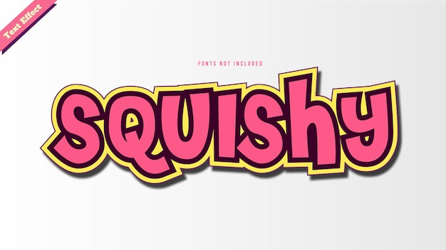 Squishy text effect design vector