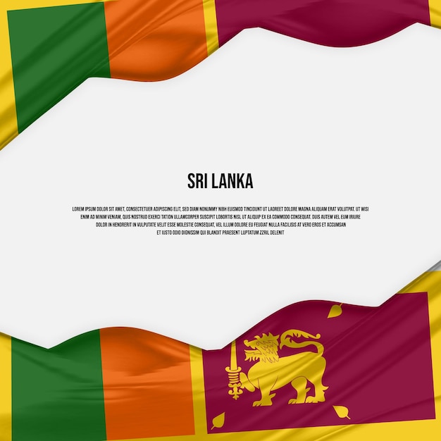 Vector sri lanka flag design. waving sri lankan flag made of satin or silk fabric. vector illustration.