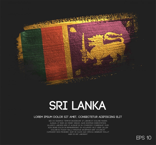 Sri lanka flag made of glitter sparkle brush paint