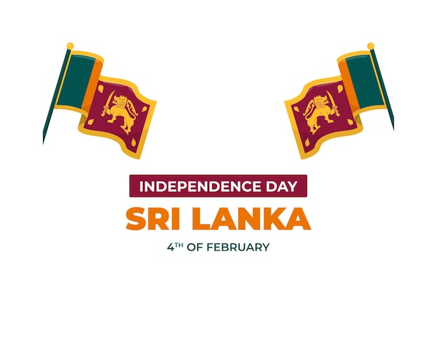 Vector sri lanka independence day abstract background with waving flag 4th of february national day