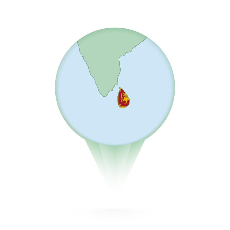 वेक्टर sri lanka map stylish location icon with sri lanka map and flag