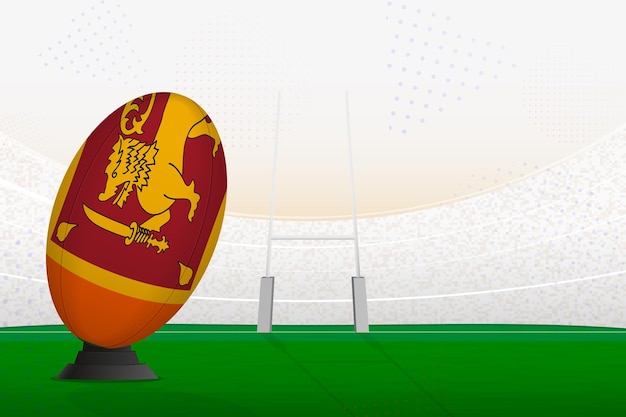 Sri Lanka national team rugby ball on rugby stadium