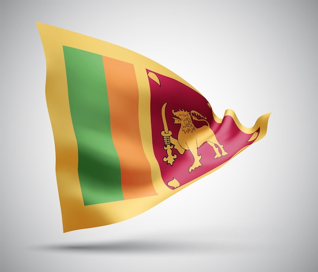 Sri Lanka, vector 3d vlag geïsoleerd op een witte background