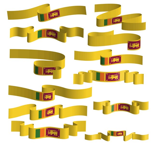 Sri lanka vlag lint banner vector set