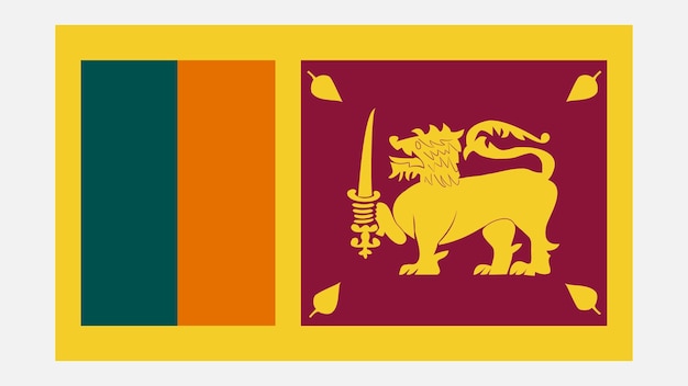 SRI LANKA Vlag met originele kleur