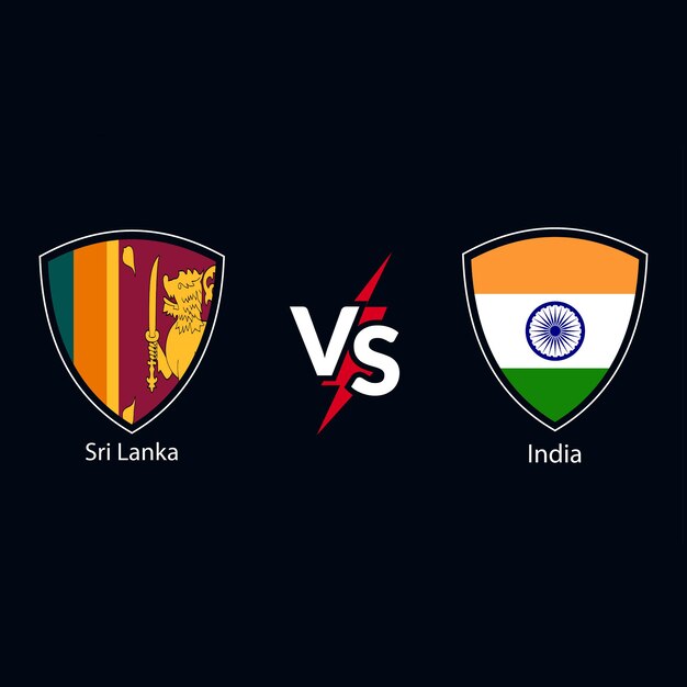 Vector sri lanka vs india flag vector design