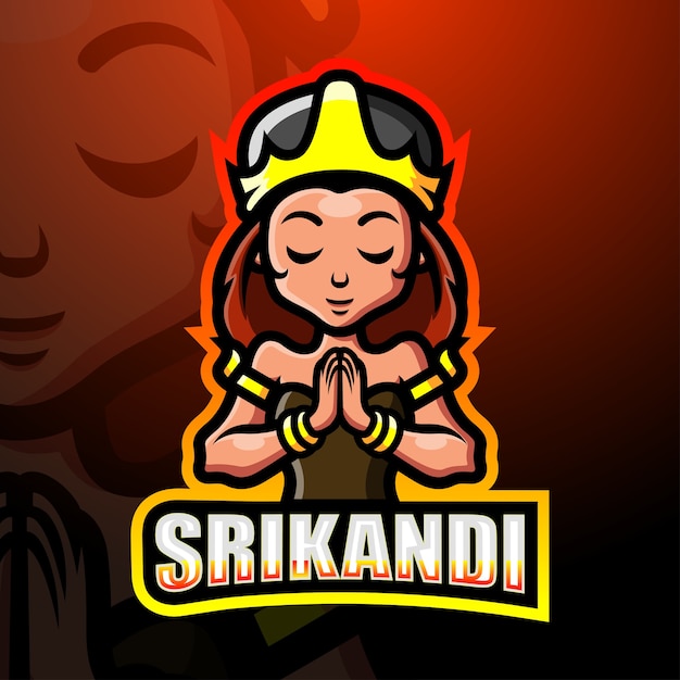 Srikandi mascotte esport illustratie