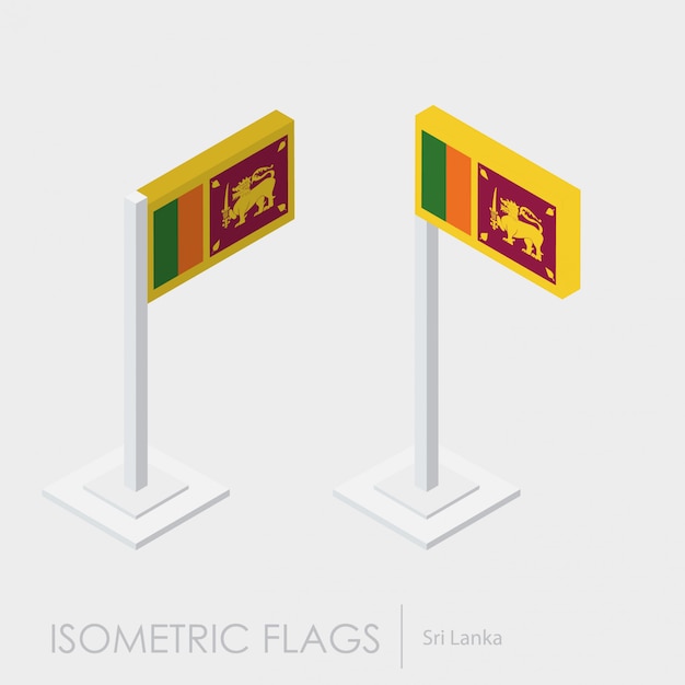 Srilanka 3d Isometric Flag