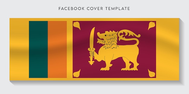 Vector srilanka flag facebock cover template backgrond