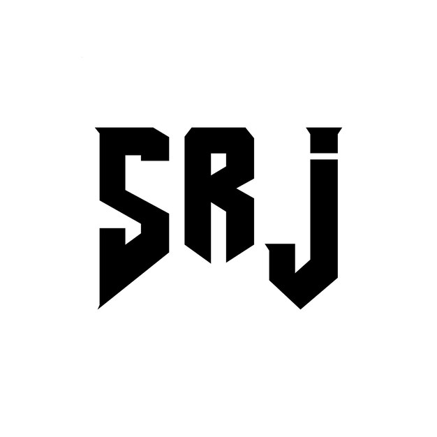 ロゴデザイン 黒と白の色の組み合わせ SRJ ロゴ SRJ ベクトル SRJ デザイン SRJ アイコン SRJ アルファベット SRJ タイポグラフィー ロゴデザイン
