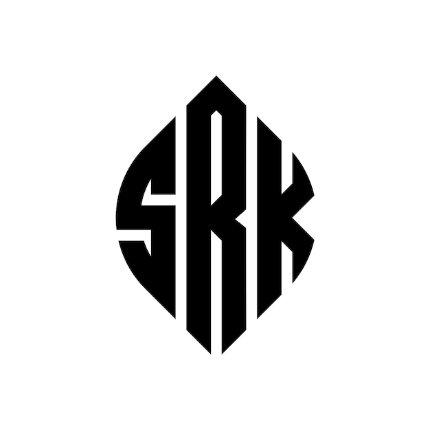 Vector srk cirkel letter logo ontwerp met cirkel en ellips vorm srk ellips letters met typografische stijl de drie initialen vormen een cirkel logo srk circle emblem abstract monogram letter mark vector