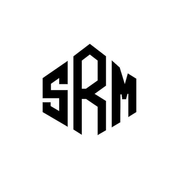 Дизайн логотипа букв SRM с формой многоугольника SRM многоугольный и кубический дизайн логотипа SRM шестиугольный векторный шаблон логотипа белые и черные цвета SRM монограмма бизнес и логотип недвижимости
