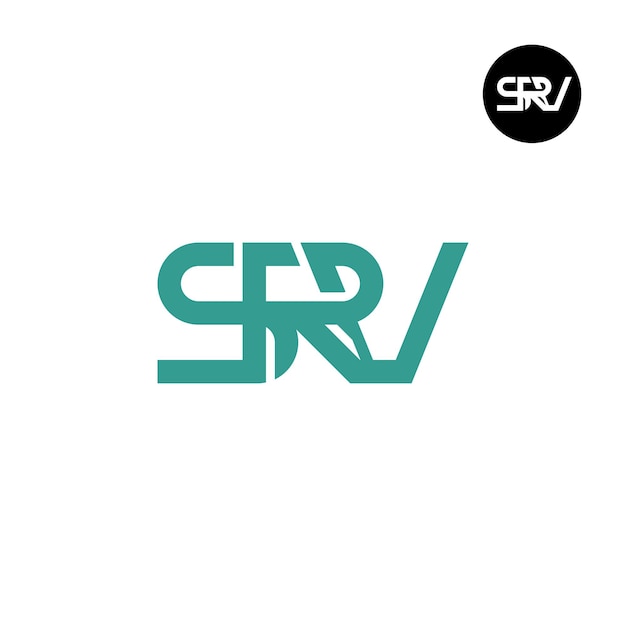 Vettore progettazione del monogramma delle lettere del logo srv