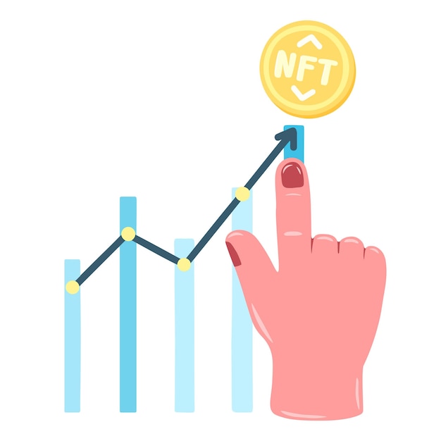 Sryptocurrency groei concept vector vlakke afbeelding NFT concept vectorillustratie