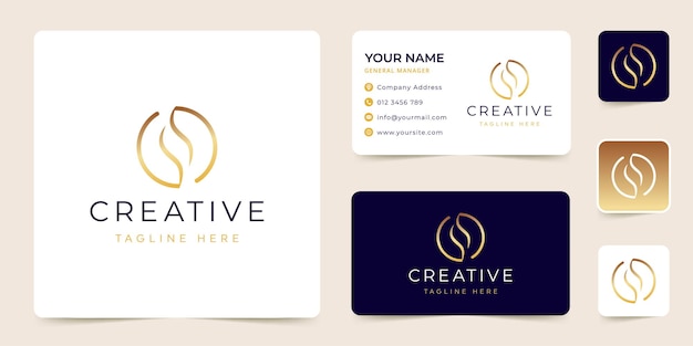 Ss logo design template vector met visitekaartje ontwerp