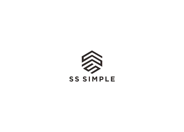 Ss semplice logo design illustrazione vettoriale