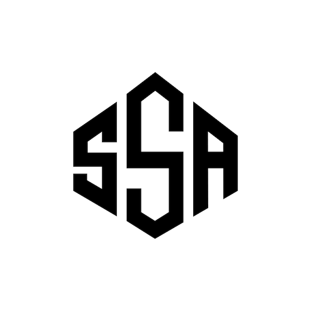 Vector ssa letter logo ontwerp met veelhoek vorm ssa veelhoek en kubus vorm logo ontwerp ssa zeshoek vector logo sjabloon witte en zwarte kleuren ssa monogram bedrijf en vastgoed logo