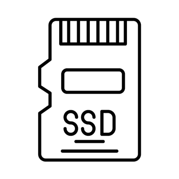 SSD Card Line Illustration