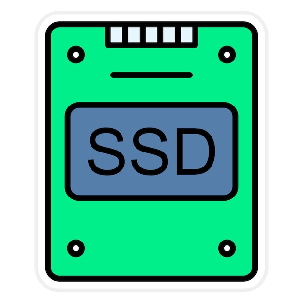 ベクトル ssdアイコンベクトル画像はコンピュータとハードウェアに使用できます