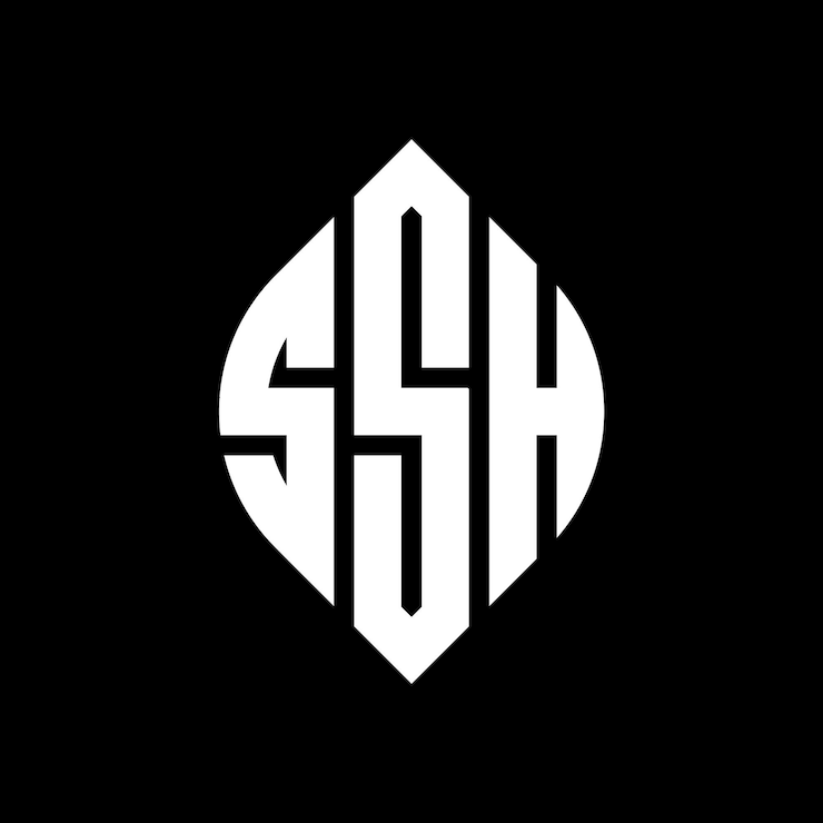 Vector ssh circle letter logo design with circle and ellipse shape ssh ellipse letters with typographic style the three initials form a circle logo ssh circle emblem abstract monogram letter mark vector