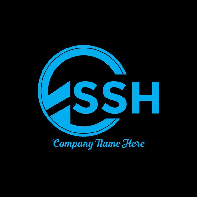 SSH-letterlogo-ontwerp met een cirkelvorm. SSH cirkel en kubusvormig logo-ontwerp. SSH zeshoek.