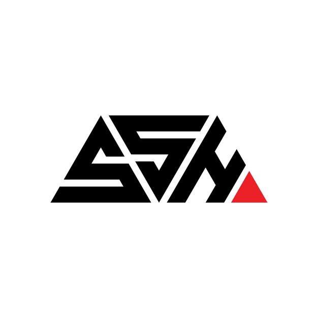 ssh triangle letter logo design with triangle shape ssh triangle logo design monogram ssh triangle vector logo template with red color ssh triangular logo simple elegant and luxurious logo ssh
