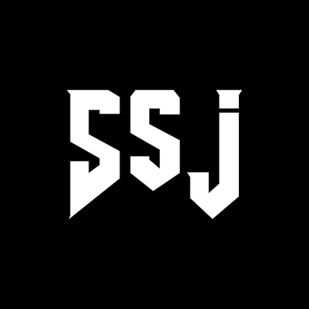 ロゴデザイン 黒と白の色の組み合わせ SSJロゴ SSJベクトル SSJデザイン SSJアイコン SSJアルファベット SSJタイポグラフィー