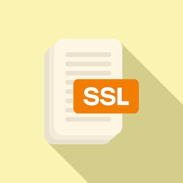 Vector ssl certificate icon flat vector web data internet safety