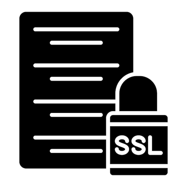 SSL-глиф сплошная черная иллюстрация