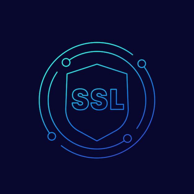 SSL 보안 벡터 라인 아이콘