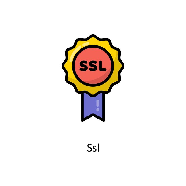 ベクトル ssl ベクトル塗りつぶしアウトライン アイコン デザイン図