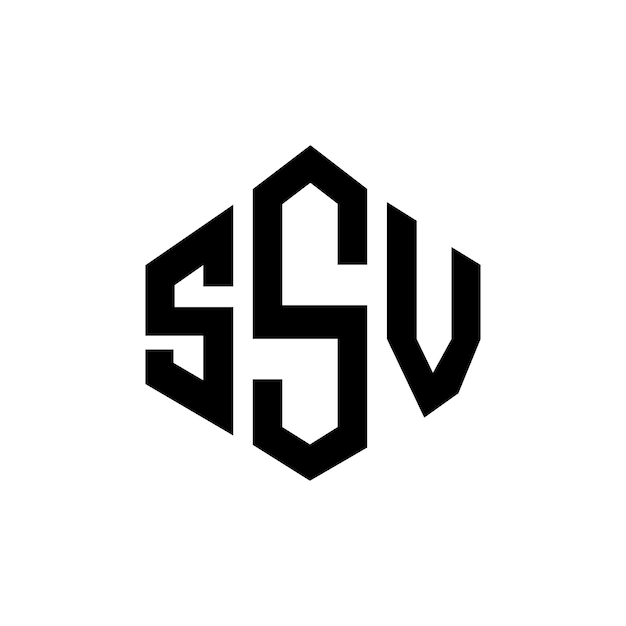SSV letter logo ontwerp met veelhoek vorm SSV veelhoek en kubus vorm logo ontwerp SSV zeshoek vector logo sjabloon witte en zwarte kleuren SSV monogram bedrijf en vastgoed logo