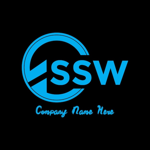 SSW letter logo ontwerp met een cirkelvorm. SSW cirkel en kubusvormig logo-ontwerp. SSW zeshoek