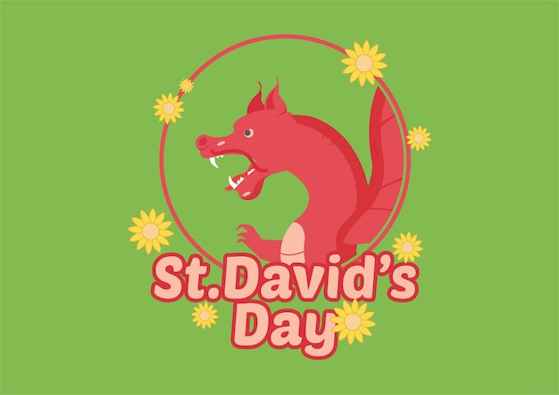 St David39s Day Illustratie platte moderne vectorillustratie