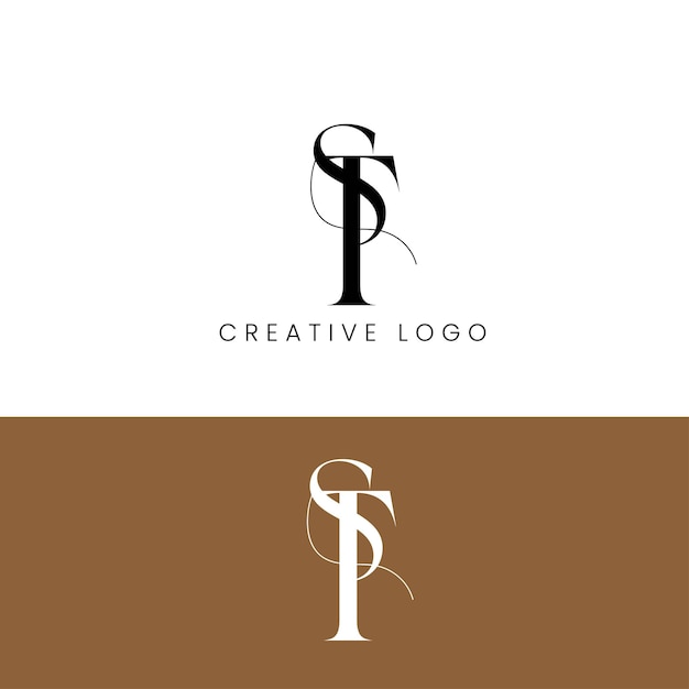 St initial letter logo design