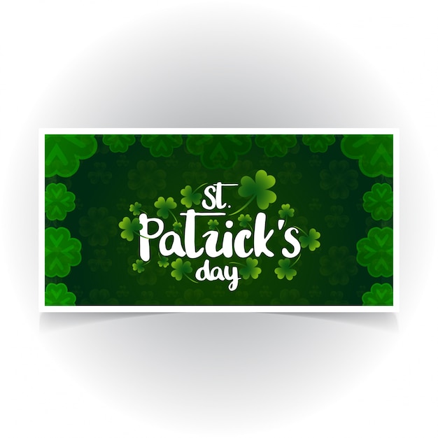 St Patrick banner with pattern background 