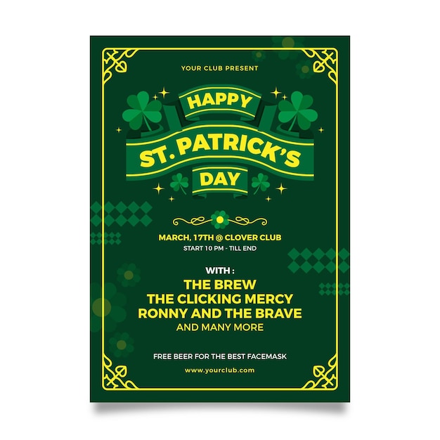 St. patrick dag poster sjabloon