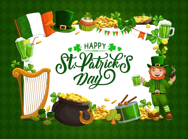 St Patrick day Irish holiday Celtic luck symbols
