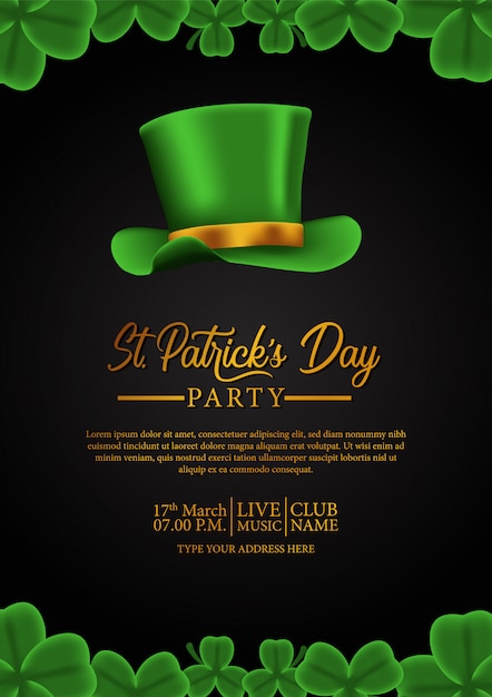 St. Patrick day party poster template