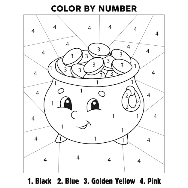 St. Patrick's Day Color by Number Coloring Page - St. Patrick's Day Print by Number