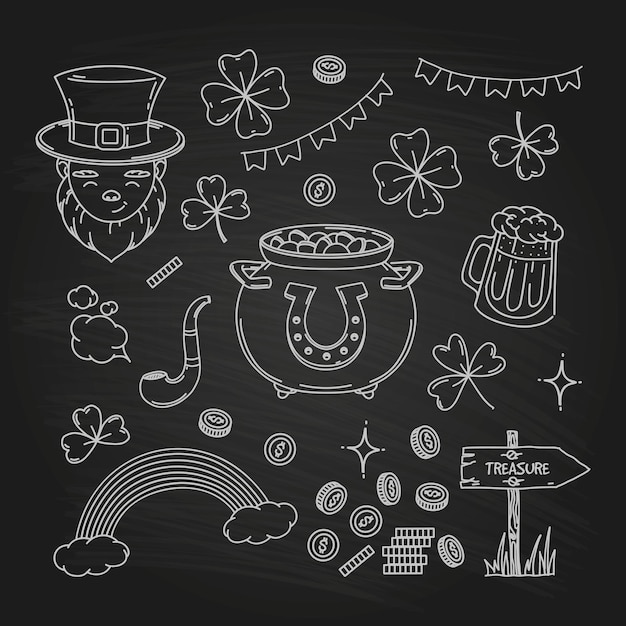 St. Patrick's Day doodle element collection