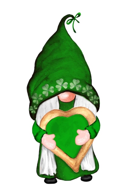 Vector st. patrick's day gnome girl with cookies
