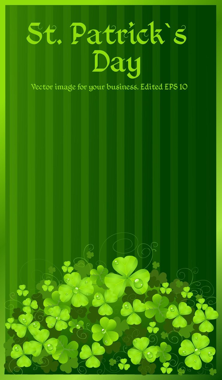 Vector st patrick's day green clover background dark